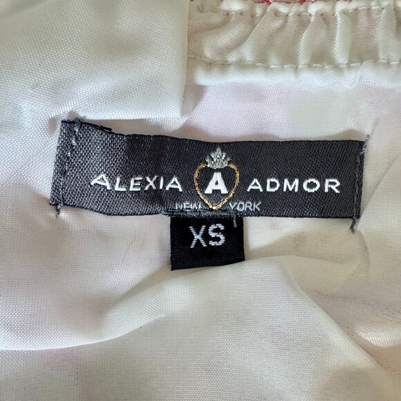 Alexia Admor 100% Silk White with Pink Floral Splatter Design Mini Party Dress - Picture 10 of 15